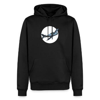 Avion de sport Hobby Pilot avion à hélice - Sweat à capuche Premium bio Homme - noir - Devant - Nico (187cm)