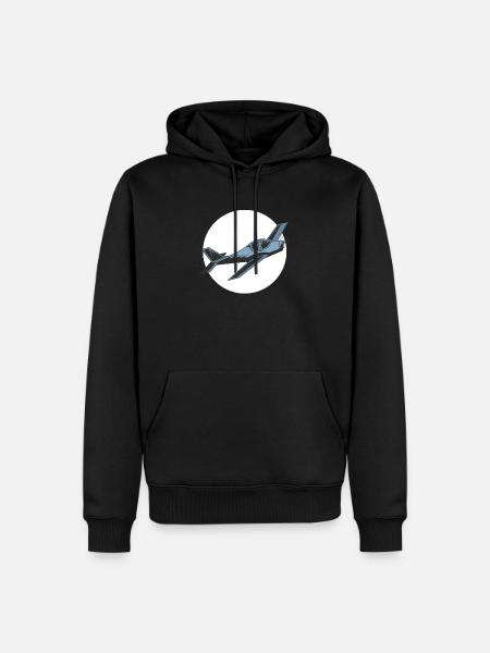 Sportsplan Hobby Pilot propellfly - Herre Premium økologisk hoodie - sort