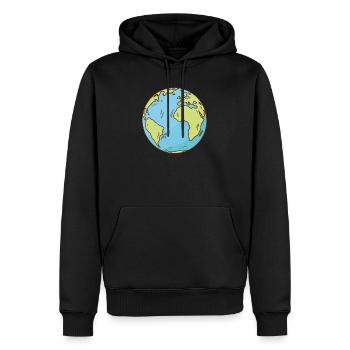 Weltkarte Erde Globus Erdkugel Symbol Kontinente - Männer Premium Bio Hoodie - Schwarz - Vorne - Nico (187cm)
