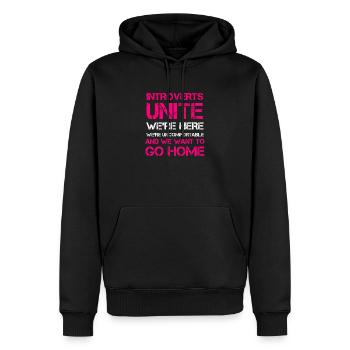 Introverti groupe public caractère - Sweat à capuche Premium bio Homme - noir - Devant - Nico (187cm)