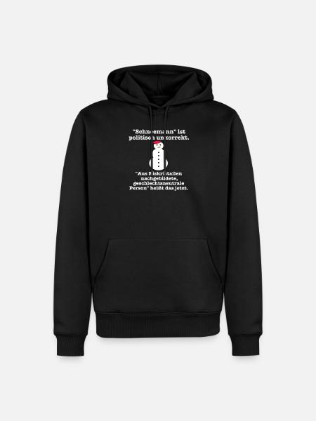 Schneemann - politische unkorrekt - Gendern - Männer Premium Bio Hoodie - Schwarz