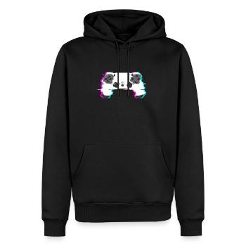 Kontroller Weiß - Männer Premium Bio Hoodie - Schwarz - Vorne - Nico (187cm)