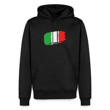 Italienische Flagge - Männer Premium Bio Hoodie - Schwarz - Vorne - Nico (187cm)