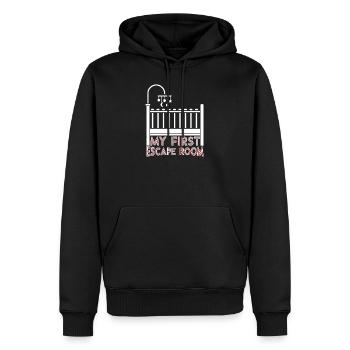 Ma première salle d'évasion - Sweat à capuche Premium bio Homme - noir - Devant - Nico (187cm)