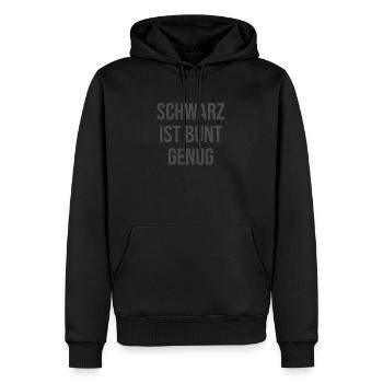 Schwarz ist bunt genug Lieblingsfarbe Black Dunkel - Männer Premium Bio Hoodie - Schwarz - Vorne - Nico (187cm)