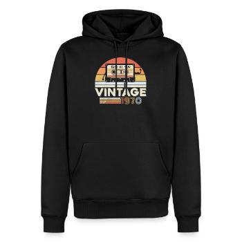 Best of 1970 vintage 50th birthday fifty years - Men’s Premium Organic Hoodie - black - Front - Nico (187cm)