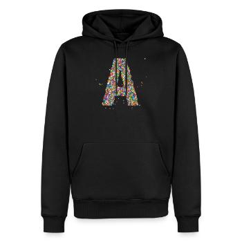 A - Männer Premium Bio Hoodie - Schwarz - Vorne - Nico (187cm)
