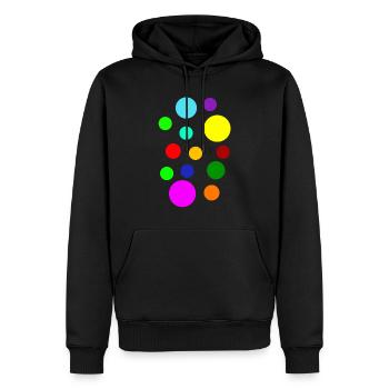 Bunte Punkte - Männer Premium Bio Hoodie - Schwarz - Vorne - Nico (187cm)