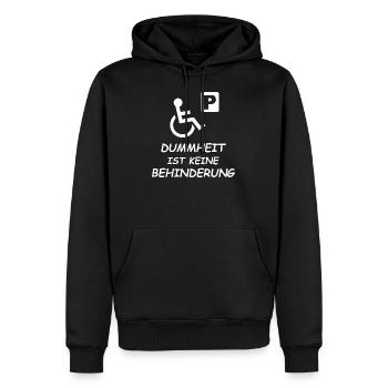 Rollstuhl Behindertenparkplatz - Männer Premium Bio Hoodie - Schwarz - Vorne - Nico (187cm)