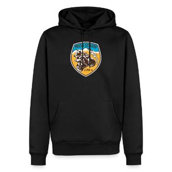 001 stelvio moto i 01 - Sweat à capuche Premium bio Homme - noir - Devant - Nico (187cm)