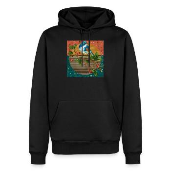 Oiseau - Sweat à capuche Premium bio Homme - noir - Devant - Nico (187cm)
