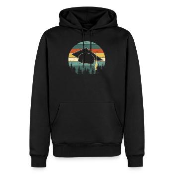 Chapeau de diplôme d'études secondaires - Sweat à capuche Premium bio Homme - noir - Devant - Nico (187cm)