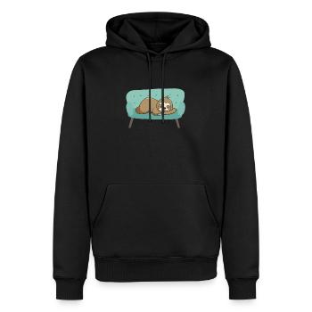 la paresse - Sweat à capuche Premium bio Homme - noir - Devant - Nico (187cm)