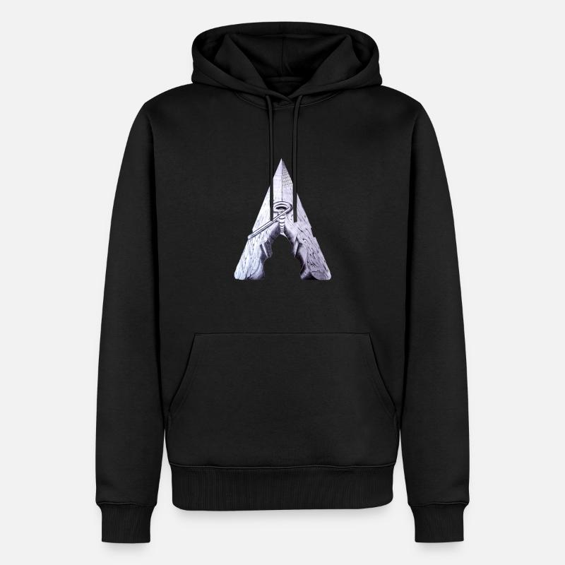 Wäscheklammer Monument - Männer Premium Bio Hoodie - Schwarz