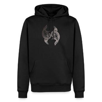Huginn und Muninn Odins Raben Wikinger Geschenk - Männer Premium Bio Hoodie - Schwarz - Vorne - Nico (187cm)