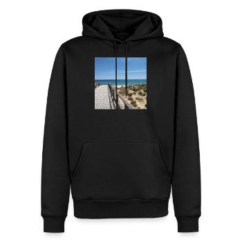 L'océan Atlantique en Algarve - Sweat à capuche Premium bio Homme - noir - Devant - Nico (187cm)