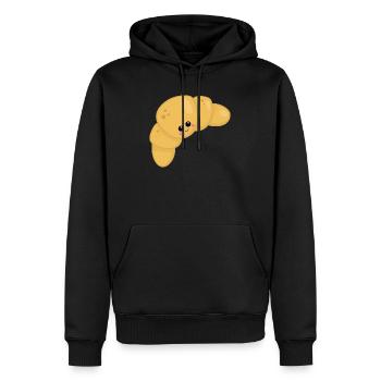Croissant - Männer Premium Bio Hoodie - Schwarz - Vorne - Nico (187cm)