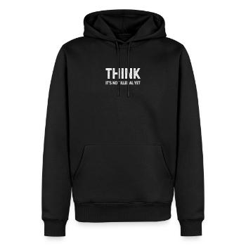 Pensez à des paroles intelligentes et intelligentes, à l'humour drôle - Sweat à capuche Premium bio Homme - noir - Devant - Nico (187cm)