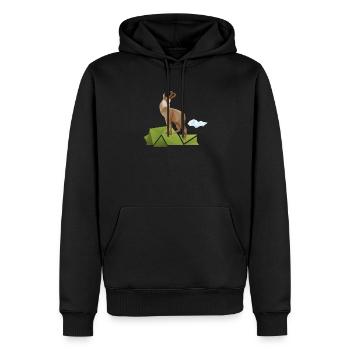 Chamois sur prairie - Sweat à capuche Premium bio Homme - noir - Devant - Nico (187cm)