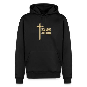 jésus, chrétien, dieu, église, foi, religion - Sweat à capuche Premium bio Homme - noir - Devant - Nico (187cm)