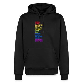 lgbtq, lgbt, gay pride, schwul, regenbogen, pride - Männer Premium Bio Hoodie - Schwarz - Vorne - Nico (187cm)