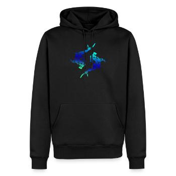 Maori Hammerhaie Tribal Tattoo-Geschenkidee - Männer Premium Bio Hoodie - Schwarz - Vorne - Nico (187cm)