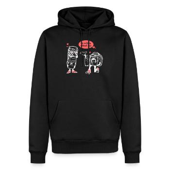 Fotograf Kamera Objektiv - Männer Premium Bio Hoodie - Schwarz - Vorne - Nico (187cm)