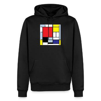 Symbol Piet Mondrian Moderne Kunst Geschenkidee - Männer Premium Bio Hoodie - Schwarz - Vorne - Nico (187cm)