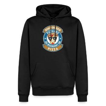 Pizza Pizzeria Ristorante Pizza Fan - Sweat à capuche Premium bio Homme - noir - Devant - Nico (187cm)