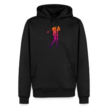 Idée cadeau amateur de golf pour fille maorie - Sweat à capuche Premium bio Homme - noir - Devant - Nico (187cm)