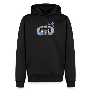 Ein Taucher mit Wasser in der Brille, schwimmen, schwimmen - Männer Premium Bio Hoodie - Schwarz - Vorne - Nico (187cm)
