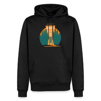 Häslover Wasserturm - Männer Premium Bio Hoodie - Schwarz - Vorne - Nico (187cm)