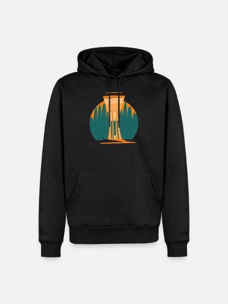 Häslover Wasserturm - Männer Premium Bio Hoodie - Schwarz