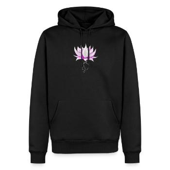 Lotuskrone - Männer Premium Bio Hoodie - Schwarz - Vorne - Nico (187cm)