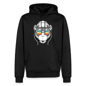 Music monkey - Men’s Premium Organic Hoodie - black - Front - Nico (187cm)