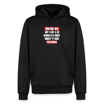my sense of humor might hurt your feelings - Men’s Premium Organic Hoodie - black - Front - Nico (187cm)