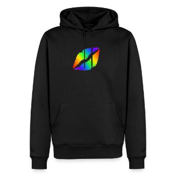 Rainbow Color Kiss - Men’s Premium Organic Hoodie - black - Front - Nico (187cm)
