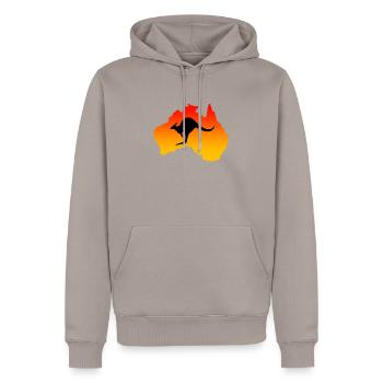 Kangaroo - Men’s Premium Organic Hoodie - taupe - Front - Nico (187cm)