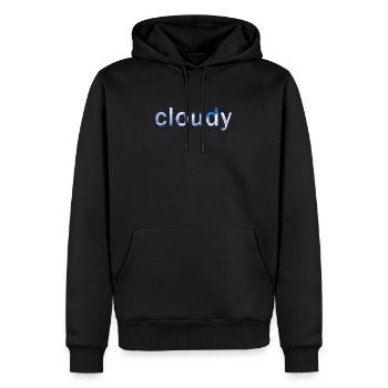 cloud - Männer Premium Bio Hoodie - Schwarz - Vorne - Nico (187cm)
