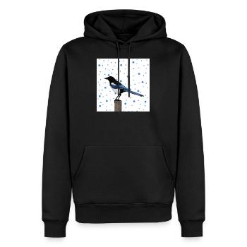 Pie oiseau animal cadeau femmes hommes - Sweat à capuche Premium bio Homme - noir - Devant - Nico (187cm)