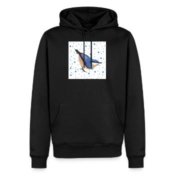 Sittelle oiseau animal cadeau femmes hommes enfants - Sweat à capuche Premium bio Homme - noir - Devant - Nico (187cm)