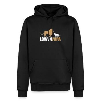 Löwenpapa Vater Opa Onkel Geschenk - Männer Premium Bio Hoodie - Schwarz - Vorne - Nico (187cm)