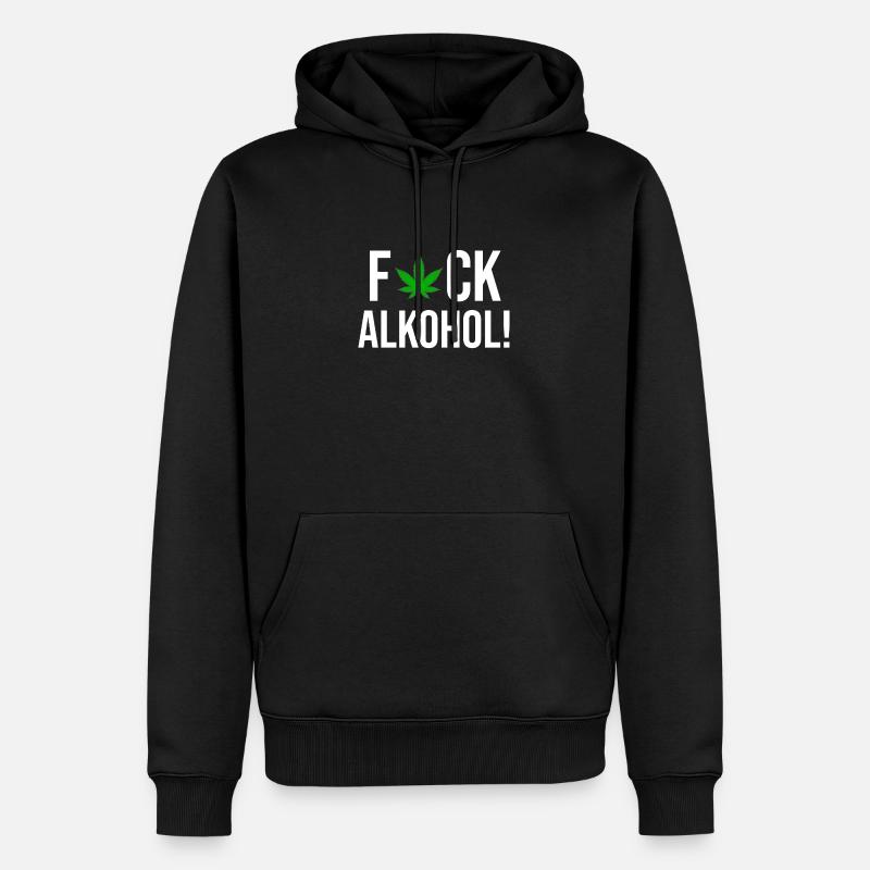 FCK Alkohol - Männer Premium Bio Hoodie - Schwarz