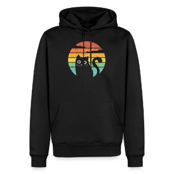 Sonnenuntergang mit niedlichem Tier - Männer Premium Bio Hoodie - Schwarz - Vorne - Nico (187cm)