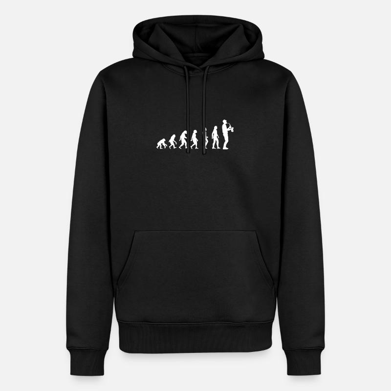 Évolution du Saxophoniste - Sweat à capuche Premium bio Homme - noir