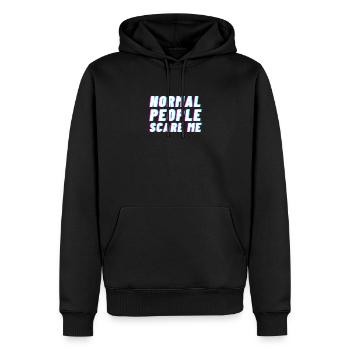 Normal People Menschen Spruch Angst Geschenk - Männer Premium Bio Hoodie - Schwarz - Vorne - Nico (187cm)