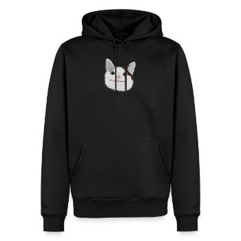 mème chat poli - Sweat à capuche Premium bio Homme - noir - Devant - Nico (187cm)
