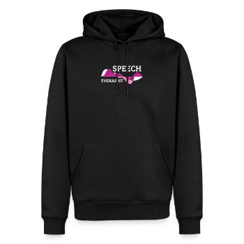 Speech therapist listening language therapy medicine gift - Men’s Premium Organic Hoodie - black - Front - Nico (187cm)