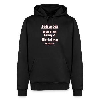 Schweiz Schweizer Spruch - Männer Premium Bio Hoodie - Schwarz - Vorne - Nico (187cm)