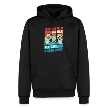 Azubi Auszubildende Level Complete Schule Geschenk - Männer Premium Bio Hoodie - Schwarz - Vorne - Nico (187cm)